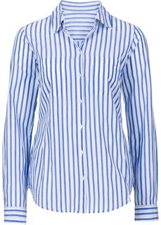 Блуза-рубашка в полоску (дымчато-серый/белый в полоску) Bonprix