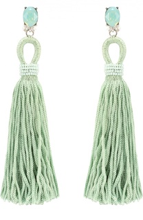 Серьги-клипсы с кистями Oscar de la Renta