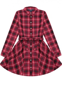 Платье из хлопка с рисунком в клетку Polo Ralph Lauren