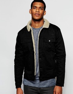 Куртка-пилот с флисовой подкладкой Hoxton Denim - Черный
