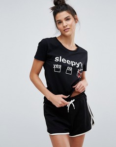 Футболка с принтом Moschino Sleepy - Черный