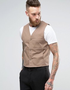 Выбеленный хлопковый жилет песочного цвета ASOS - Stone