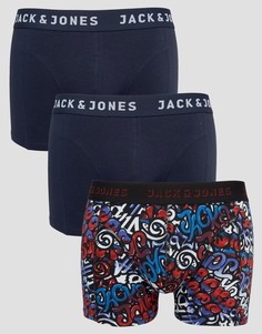 3 пары боксеров-брифов Jack &amp; Jones - Мульти