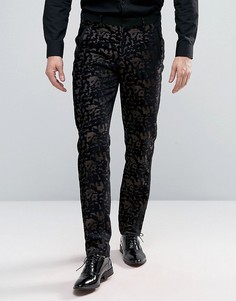 Фактурные брюки скинни с леопардовым принтом ASOS - Коричневый