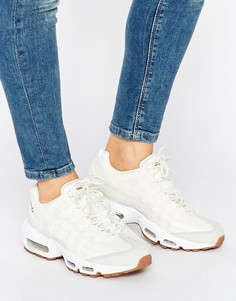 Бежевые кроссовки на каучуковой подошве Nike Air Max 95 - Кремовый