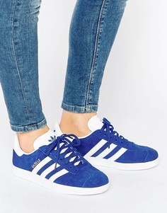 Синие замшевые кроссовки adidas Originals Gazelle Unisex - Синий