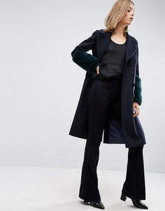 Пальто с манжетами из искусственного меха ASOS - Мульти