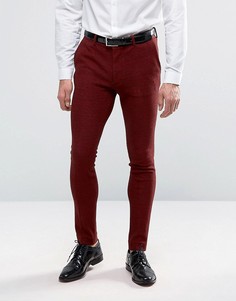 Трикотажные супероблегающие брюки в крапинку ASOS - Красный