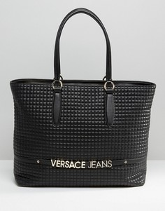 Стеганая сумка-тоут Versace Jeans - Черный