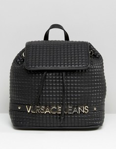 Рюкзак с золотистым логотипом Versace Jeans - Черный