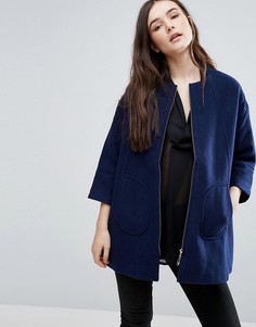 Темно-синее свободное пальто Lavand - Темно-синий