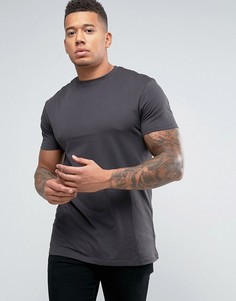 Серая длинная футболка New Look - Серый