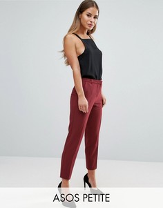 Укороченные креповые брюки-сигареты ASOS PETITE - Красный