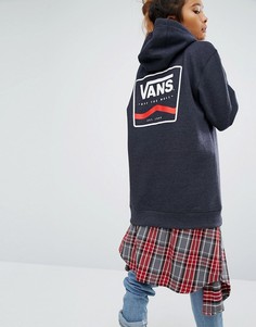 Темно-серое oversize-худи с логотипом сзади Vans - Черный