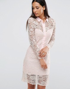 Кружевное платье‑рубашка AX Paris - Розовый