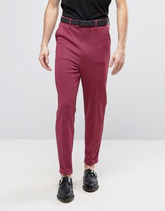 Розовые супероблегающие брюки с завышенной талией и узором гусиная лапка ASOS - Розовый