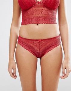 Кружевные бразильские трусики ASOS Viola - Красный