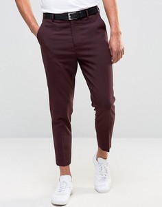 Бордовые брюки зауженного кроя ASOS - Фиолетовый