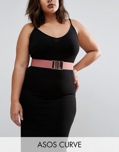 Розовый эластичный ремень ASOS CURVE - Розовый