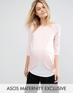 Лонгслив с запахом для беременных и кормящих мам ASOS Maternity - Мульти