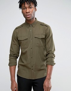 Рубашка в стиле милитари с нагрудными карманами Bellfield - Зеленый
