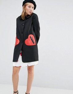 Жаккардовая куртка с карманами в форме сердца Love Moschino - Черный