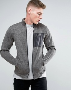 Удлиненная меланжевая спортивная куртка с воротником-стойкой Jack &amp; Jones - Серый