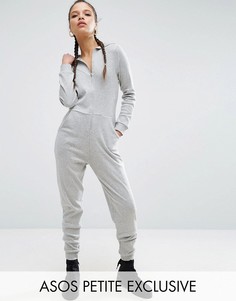 Комбинезон на молнии с капюшоном ASOS PETITE - Серый