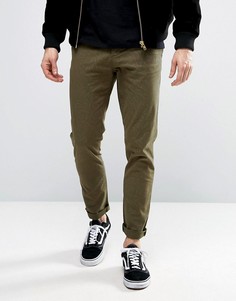 Укороченные брюки скинни цвета хаки с принтом ASOS - Зеленый