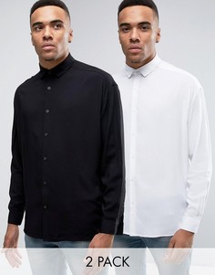 2 oversize-рубашки (белая и черная) ASOS - СКИДКА - Мульти