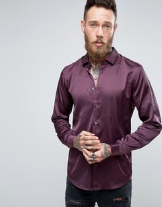 Сатиновая рубашка классического кроя ASOS - Красный