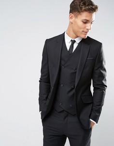 Узкий черный пиджак из 100% шерсти ASOS - Черный