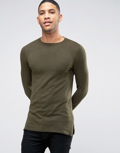 Обтягивающий джемпер цвета хаки с молниями по бокам ASOS - Зеленый