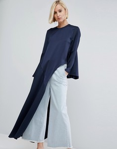Асимметричный топ ASOS WHITE - Темно-синий