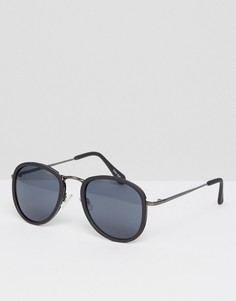 Круглые солнцезащитные очки в черепаховой оправе Quay - Черный