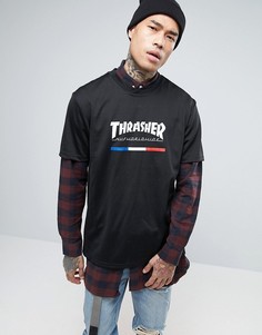 Сетчатая футболка с принтом на спине HUF x Thrasher - Черный