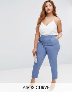 Укороченные креповые брюки-сигареты ASOS CURVE - Серый