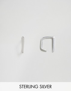 Миниатюрные серебряные серьги с треугольниками ASOS - Серебряный