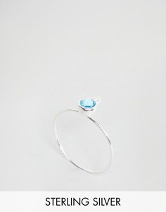 Серебряное кольцо с камнем для родившихся в марте ASOS - Синий