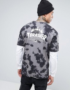 Футболка с принтом тай-дай HUF x Thrasher - Черный