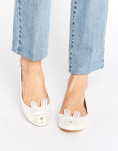 Балетки с отделкой в виде зайчика ASOS LETTUCE - Белый