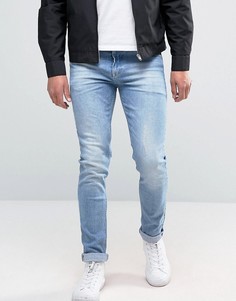 Голубые супероблегающие джинсы с кромкой ASOS - Синий