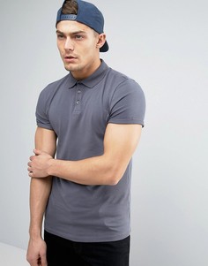 Серая обтягивающая футболка-поло с закатанными рукавами ASOS - Серый