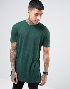 Сине-зеленая длинная трикотажная футболка ASOS - Зеленый