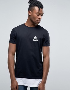 Длинная футболка с принтом New York City ASOS - Черный