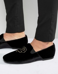 Бархатные лоферы Hudson London - Черный
