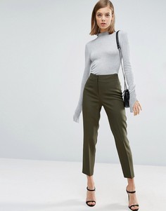 Узкие брюки с завышенной талией ASOS - Зеленый