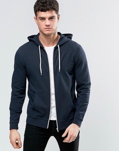 Синее худи на молнии ASOS - Темно-синий