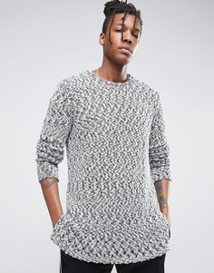 Удлиненный джемпер с ассиметричной кромкой ASOS - Серый