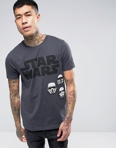 Футболка с принтом и нашивками ASOS Star Wars Rogue One - Серый